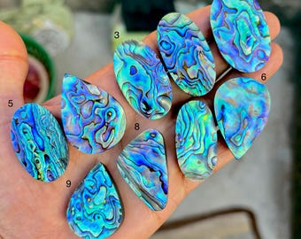 Een natuurlijke abaloneschelp cabochon-regenboogflits abaloneschelp losse edelsteen sieraden maken stenen (1-36)