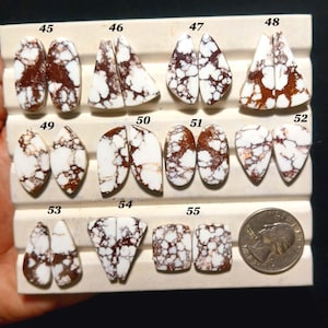 Designer  Natural Wild Horse Matched Pair- Top Wild Horse Cabochon-Loose Gemstone for jewelry making Stones- (45-55) MI-5
