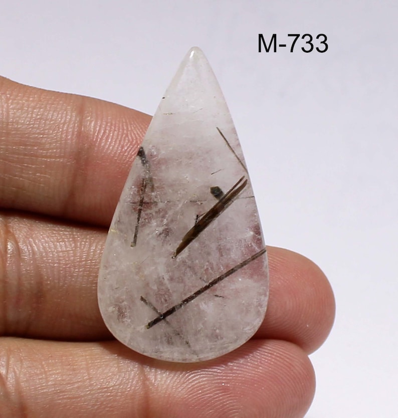 70/% OFF Natural Black Rutile Quatz-Rutile Quatz Cabochon-Loose Gemstone for wire wrapped and jewelry Making Stones-M- 731-739