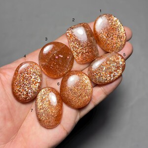 Konfetti solsken solsten cabochon 100% naturlig En kvalitet solstenar lösa ädelstenar cabochon för smyckestillverkning Stenar kod-SM-156