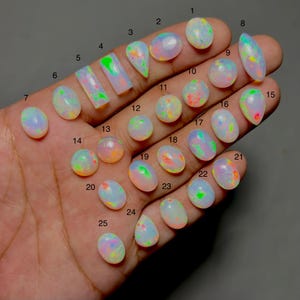 A One Quality Natural Ethiopian opal Cabochon-Ethiopian opal Loose Gemstone  jewelry making Stones (SM-162)