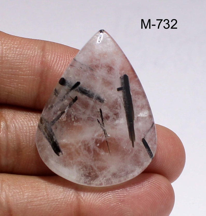 70/% OFF Natural Black Rutile Quatz-Rutile Quatz Cabochon-Loose Gemstone for wire wrapped and jewelry Making Stones-M- 731-739