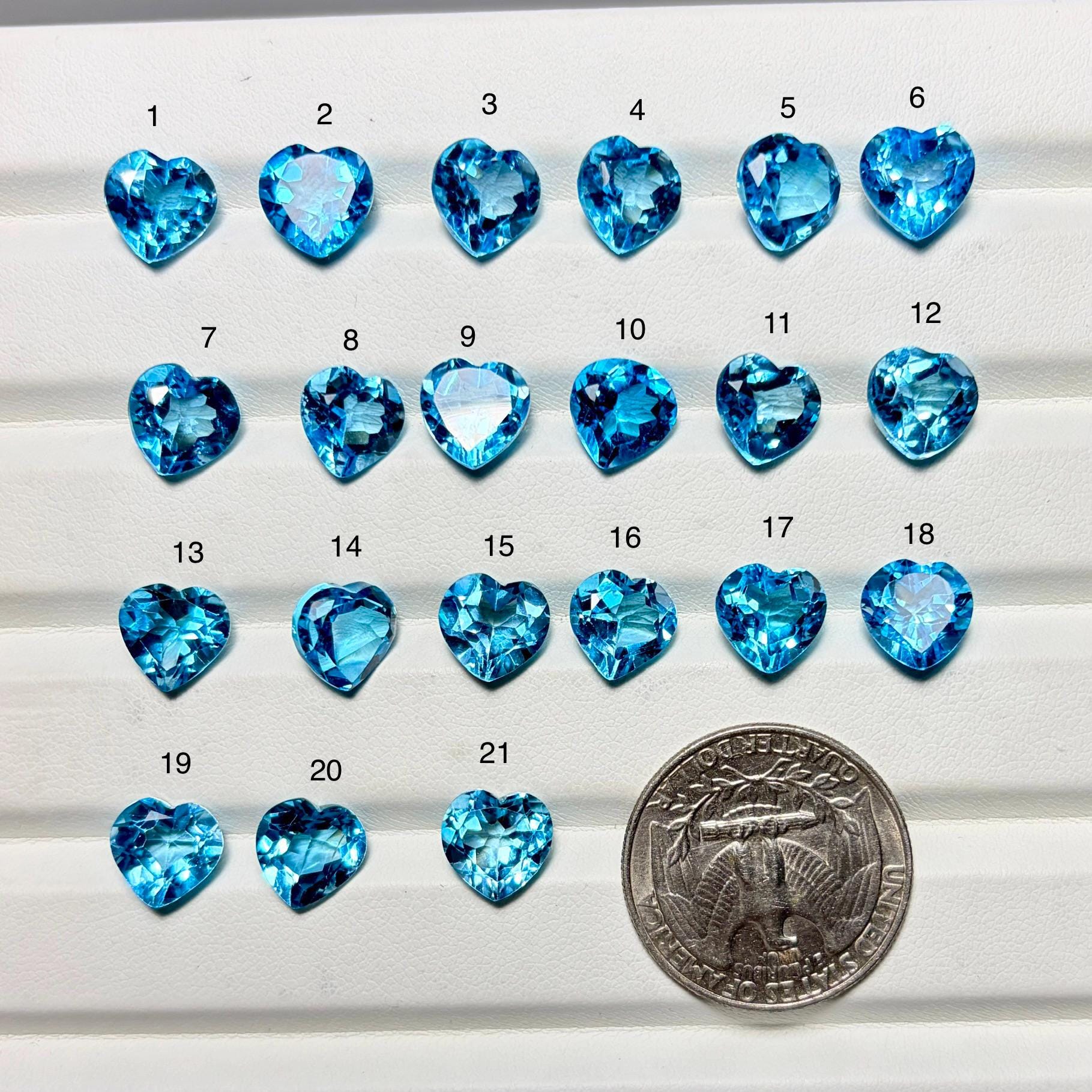 A One Quality Blue Topaz Heart Shape Faceted Gemstones-blue Topaz Loose ...