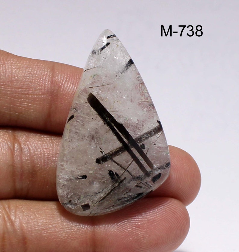 70/% OFF Natural Black Rutile Quatz-Rutile Quatz Cabochon-Loose Gemstone for wire wrapped and jewelry Making Stones-M- 731-739