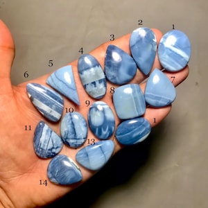 Amazing  Blue Opal-Blue Opal Cabochon - Blue Opal Loose Gemstone for jewelry making stones-M-(01-14)