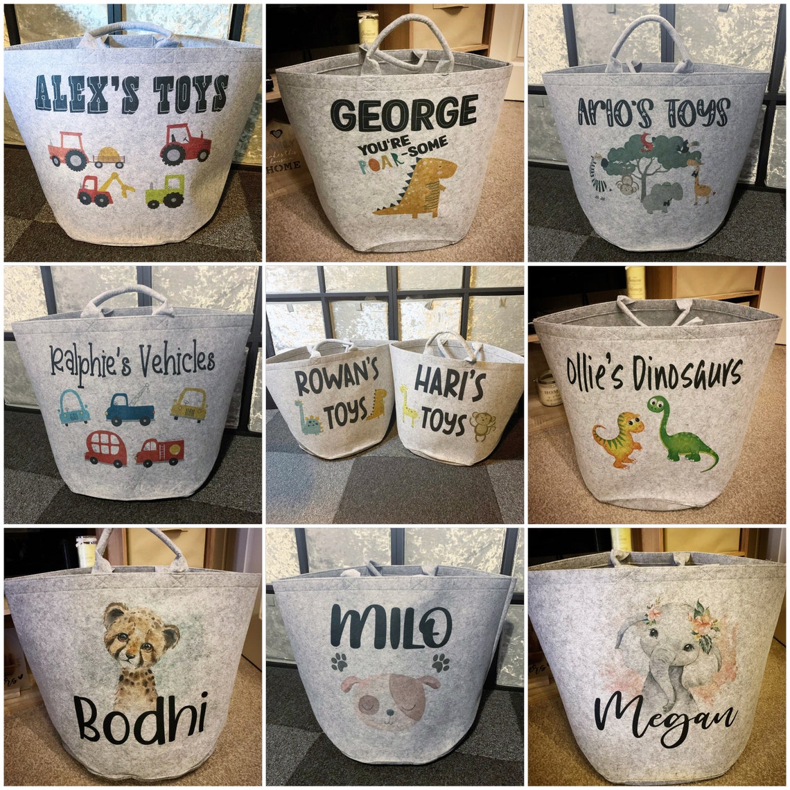 Personalised childrens toy baskets toy storage childrens Etsy