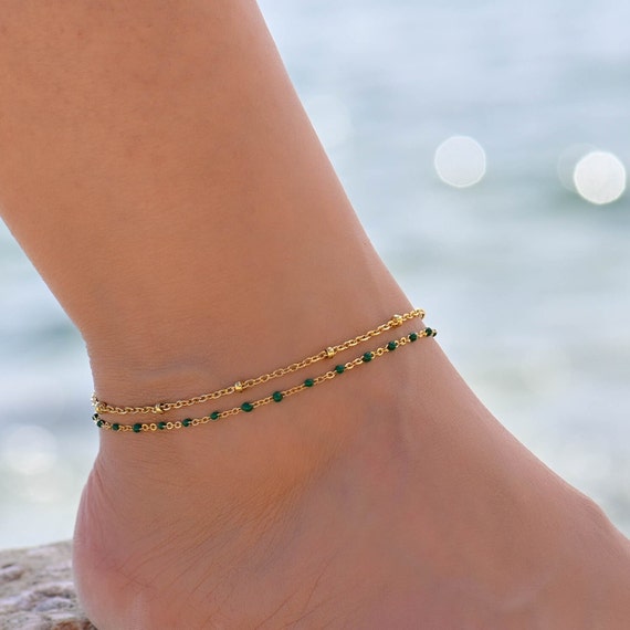 Foyjoey Dainty Ankle Bracelets for Women 18K Gold Plated Layered Twisted  Beaded Chain Anklets Simple Everyday Stacking Anklet Bracelet Minimalist  Summer Beach Foot Jewelry Gifts for Girls : Amazon.ca: Clothing, Shoes &