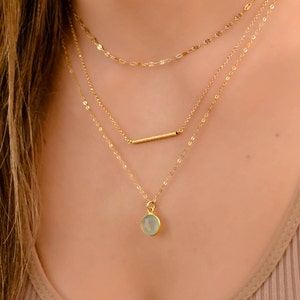 Dainty Multi Layer Necklace Set, Multi Strand Necklaces, Layered Necklace Set Boho, Necklaces for Women, Layered Stone Gold Necklace Set