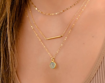 Multi Layer Stone Necklace, Multi Strand Necklaces, Layered Necklace Set Gold, Boho Necklaces for Women, Layered Stone Gold Necklace Set