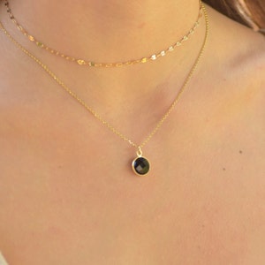 Black Onyx Necklace, Black Stone Pendant Necklace, Necklaces for Women, Layered Gold Necklace Set, Double Layered Necklace