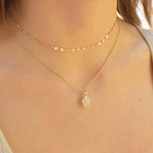 Moonstone Necklace, Stone Necklaces for Women, Dainty Layered Boho Necklace Set,  Boho Necklace Set, Double Layered Necklace, Gifts for Wife