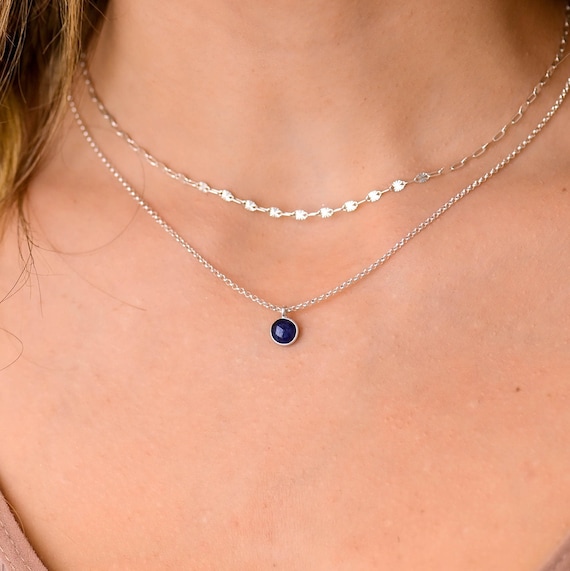 Small blue stone necklace deals