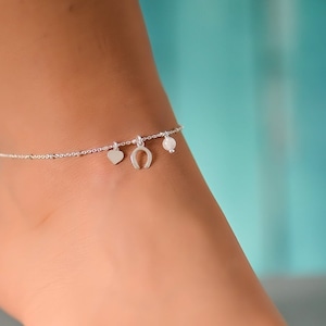 Sterling Silver HORSESHOE Anklet • Lucky Horseshoe Anklet