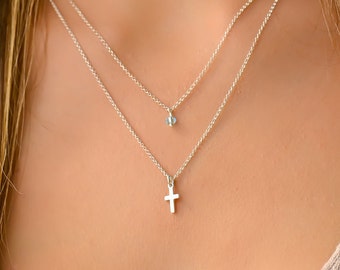 [PEARLY MORE] 韓国 Two Cross Necklace おしゃれ Amazon.com: Crystal Cross Layered Pearl Chain Pendant