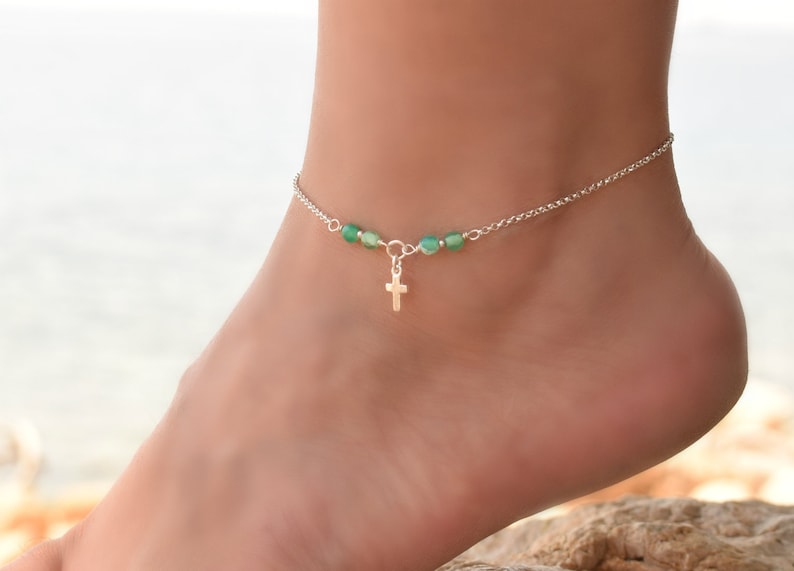 Cross Anklet Bracelet Anklet Bracelet Beaded Anklet Etsy