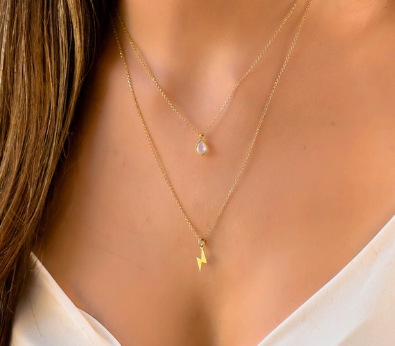Multi strand gold initial necklace deals