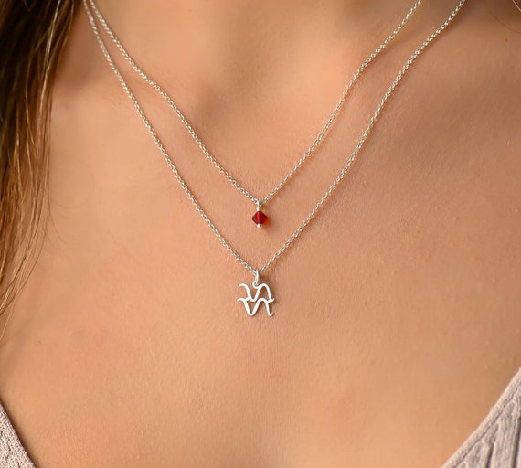 Aquarius Zodiac Sign Sterling Silver Necklace By Grace & Valour |  notonthehighstreet.com