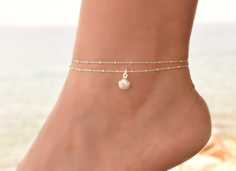 Shell Anklet Sterling Silver Anklets for Women Anklet Etsy
