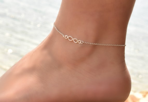 Silver Infinity Anklets for Women Boho Anklet Silver Sterling