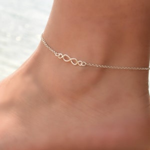 Silver Infinity Anklet, Sterling Silver Anklet, Anklets for Women, Dainty Anklet, Sterling Silver Ankle Bracelet for Women, Ankle Chain