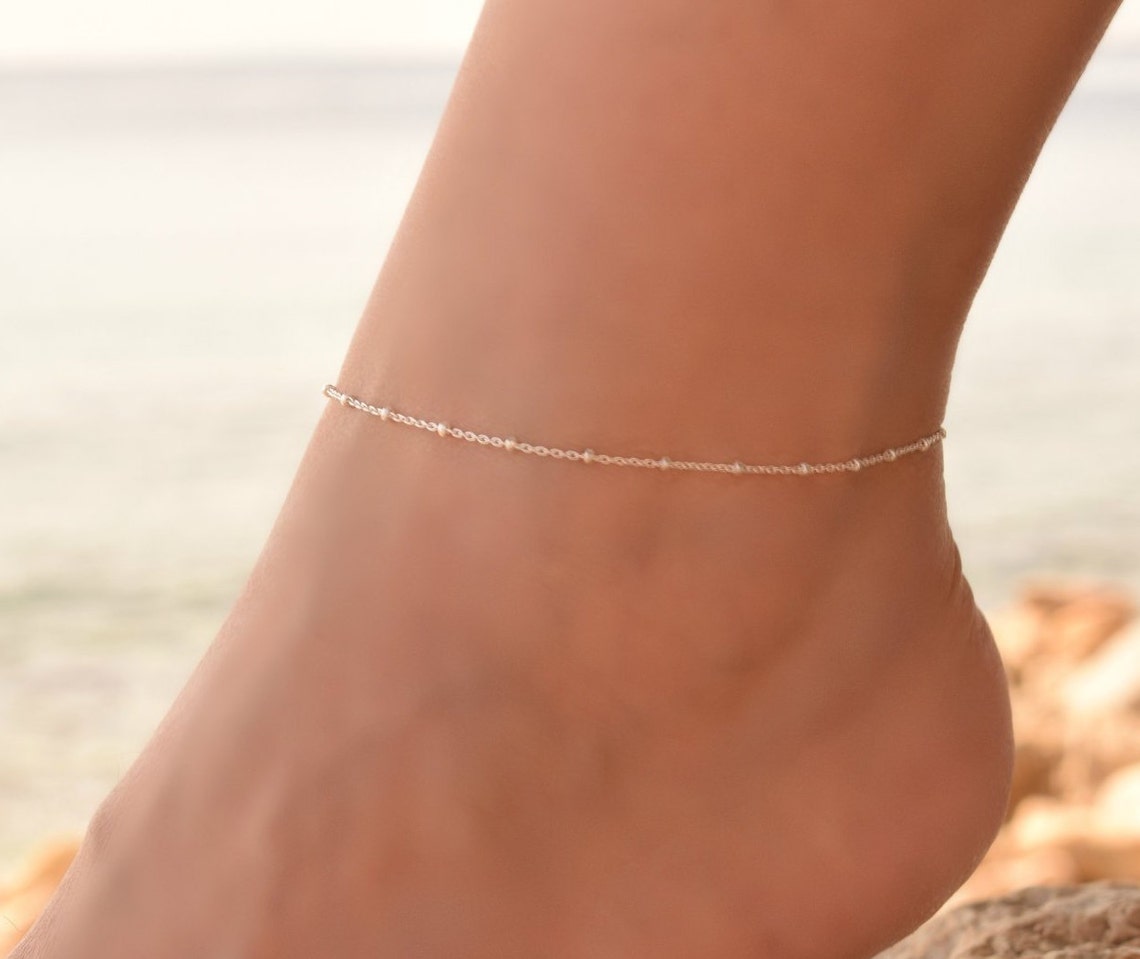 Dainty Silver Ankle Chain Silver Anklets for Women Sterling Etsy