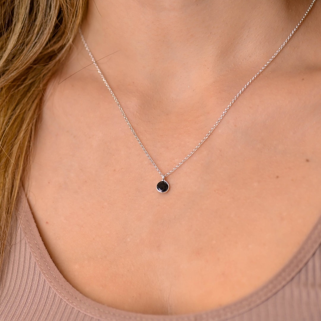 ★ROSEMONT★ Silver Black Onyx Necklace La Vie En Rose RC24B large-black-onyx-statement-
