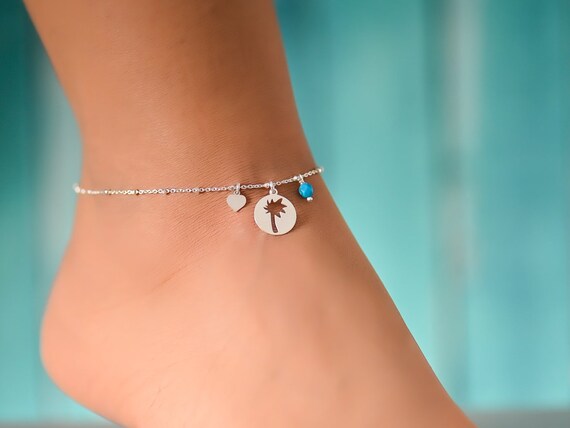 Palm tree ankle bracelet sale