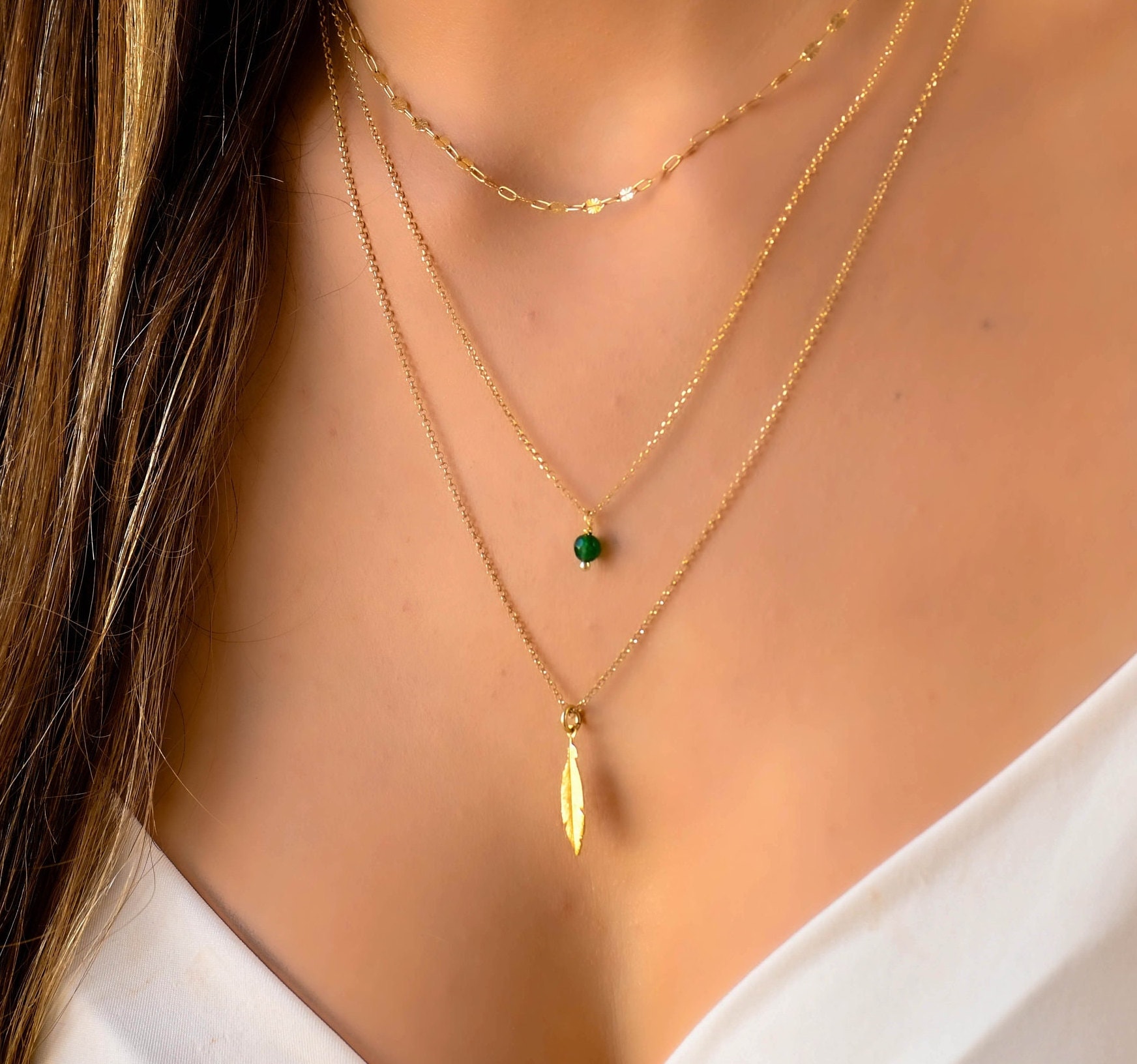 Three Layered Necklace Set, Layered Necklaces for Women