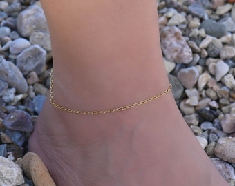 Dainty Gold Ankle Chain, Gold Anklet, Gold Anklets for Women, Gold Ankle Bracets for Women