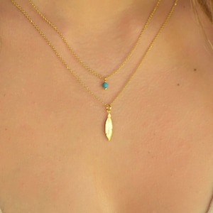 Mehrlagiges Halsketten-Set, goldene Feder-Halskette, Boho-Halsketten für Frauen, mehrschichtige Stein-Halskette, Boho-Halsketten-Set, doppelte Halskette für Frauen