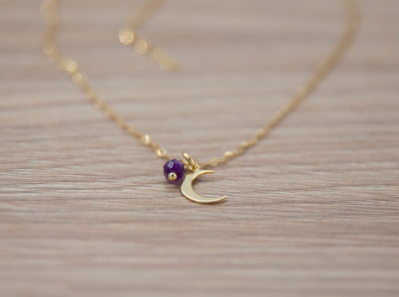 Moon Necklace Minimal Necklace Gold Moon Necklace Moon Turquoise Necklace Celestial Jewelry Simple Gold Necklace Tiny Moon Necklace