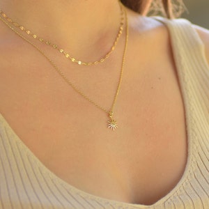 Dainty Sun Necklace Set, Layered Gold Necklace Set, Double Necklaces for Women, Layered Boho Necklace Set Gold, Minimal Gold layer Necklace