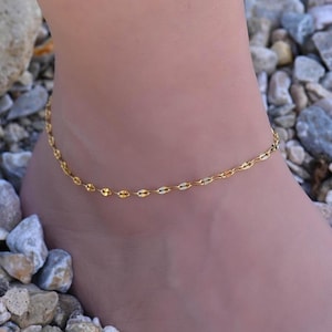Tobilleras de oro delicadas, pulseras de tobillo para mujeres, tobilleras para mujeres, tobilleras de oro, tobilleras bañadas en oro, joyas para tobillos