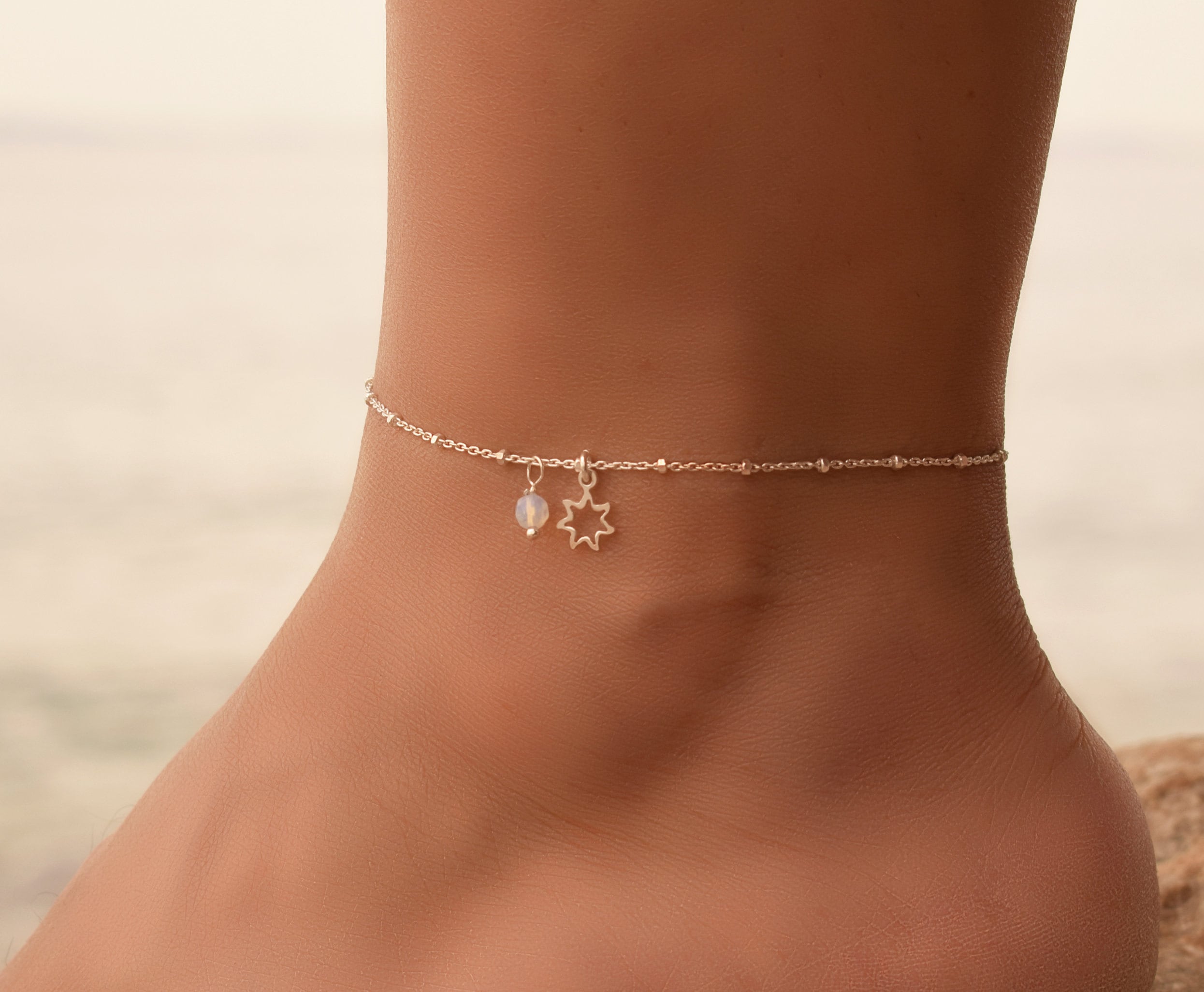Dainty silver best sale anklet