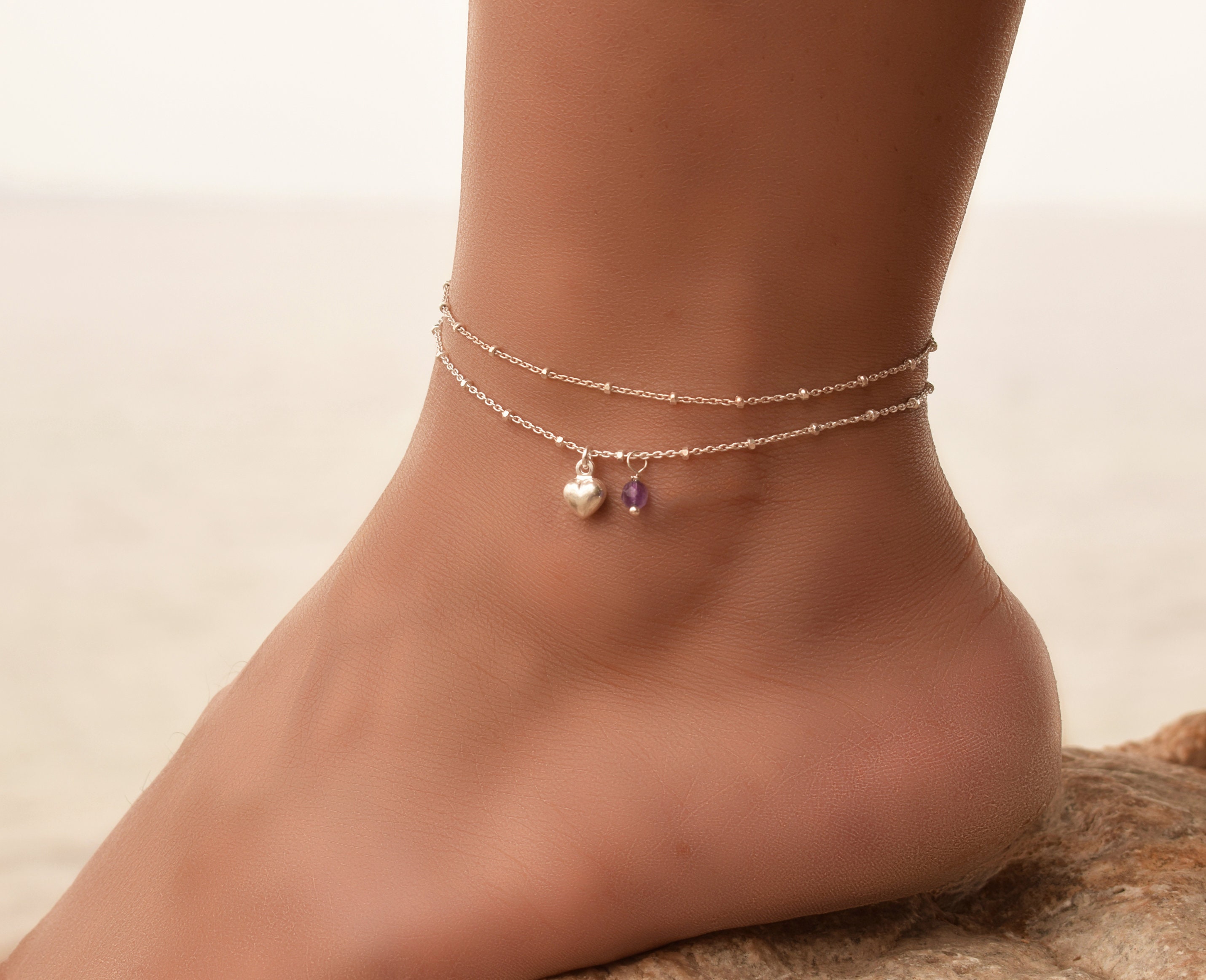 ◆STONEHENgE◆ silver heart anklet F29A4766.jpg?v=1718359599&