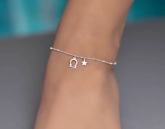 Libra Anklet Anklet Ankle Bracelet Anklets for Women Sterling