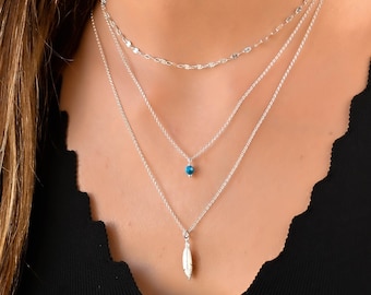 【LAZY DAWN】check pendant layered chain necklace N033 il_1080xN.4932956686_chwq.jpg