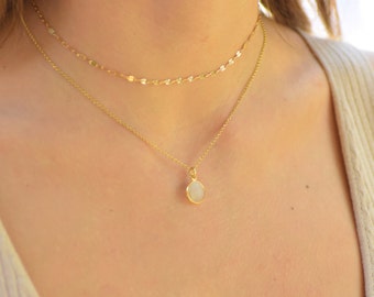 Layered Moonstone Necklace Set, Gold Necklaces for Women, Layered Gold Necklace Set, Boho Necklace Set, Dainty Layering Necklace