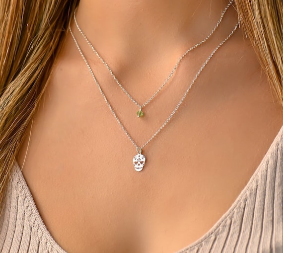 Womens skull necklace sale