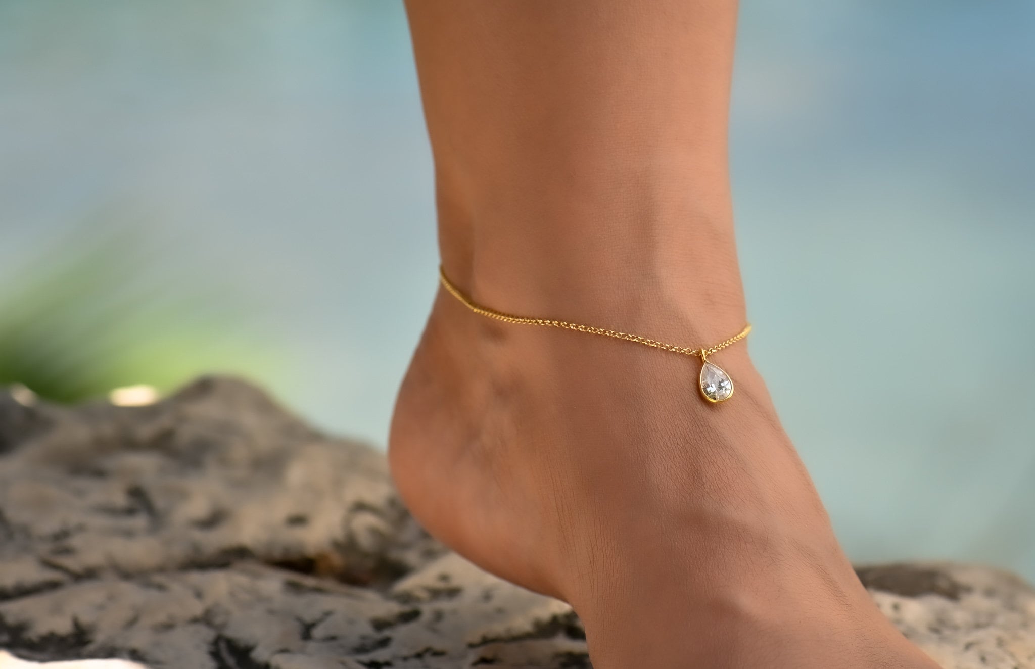 Gold 2024 wave anklet
