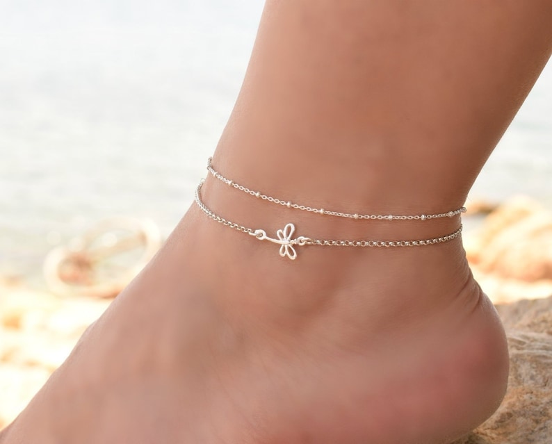 Ankle Bracelet Ankle Bracelet for Women Sterling Silver Anklet Dainty Chain Anklet Ankle Bracelet Set Silver Anklets for Women Anklet