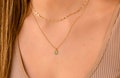 Dainty Stone Necklace, Dainty Layered Gold Necklace Set, Gold Necklaces for Women, Boho Necklace, Double Layer Necklace, Aquamarine Necklace