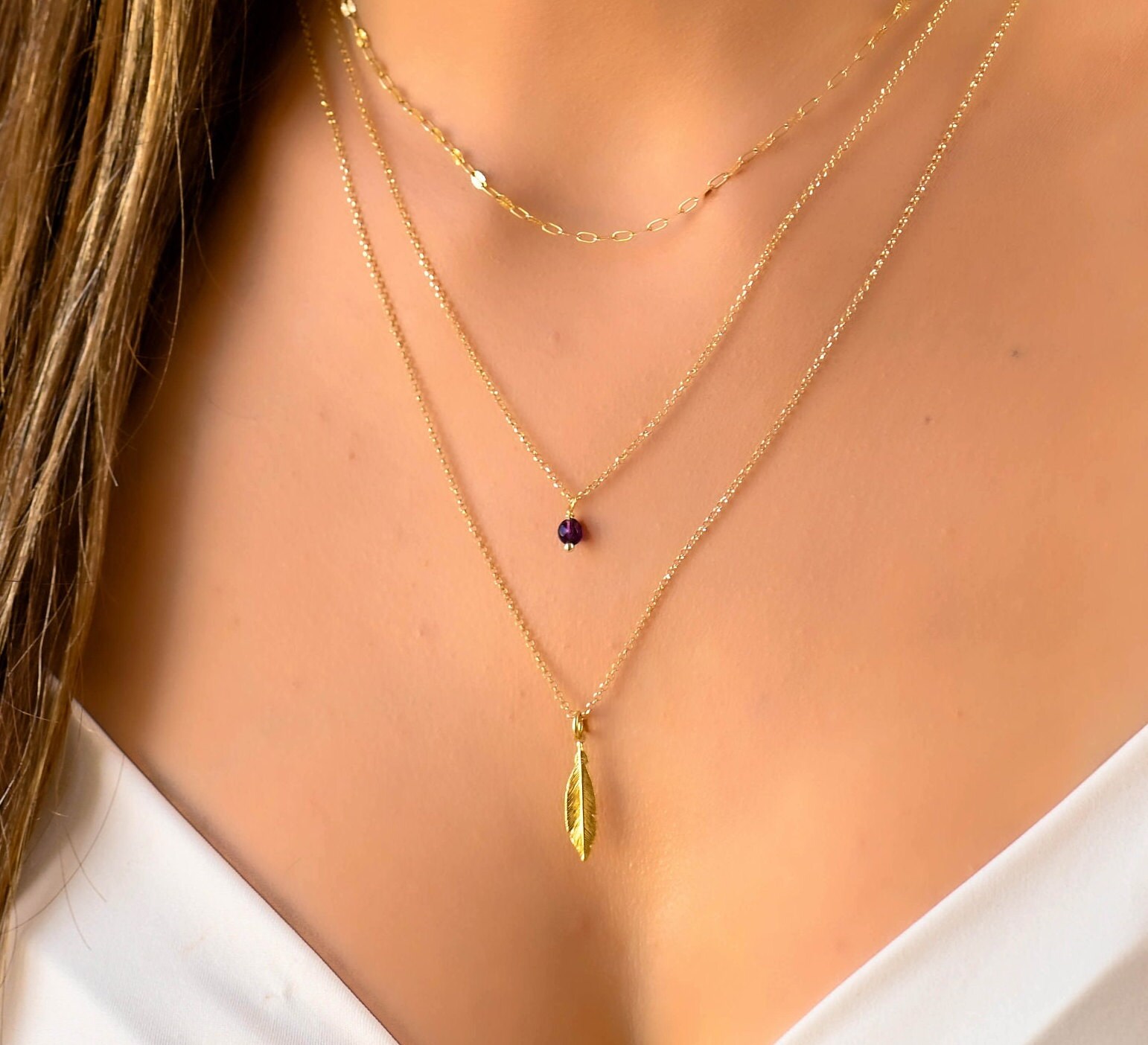 Dainty Triple Layer Necklace Gold-Filled / Small (See Sizing)