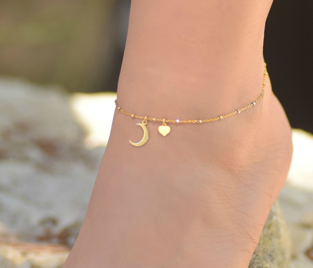 Braccialetti Alla Caviglia Stile Boho In Oro Con Strass E Nappe