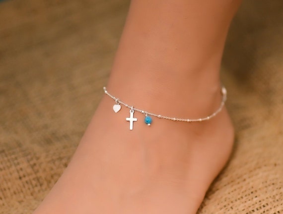 Dainty silver shop anklet