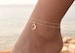 Moon Anklet, Boho Anklets for Women, Anklet Set, Crescent Moon Anklet, Sterling Silver Anklet, Dainty Anklet, Ankle Bracelet 