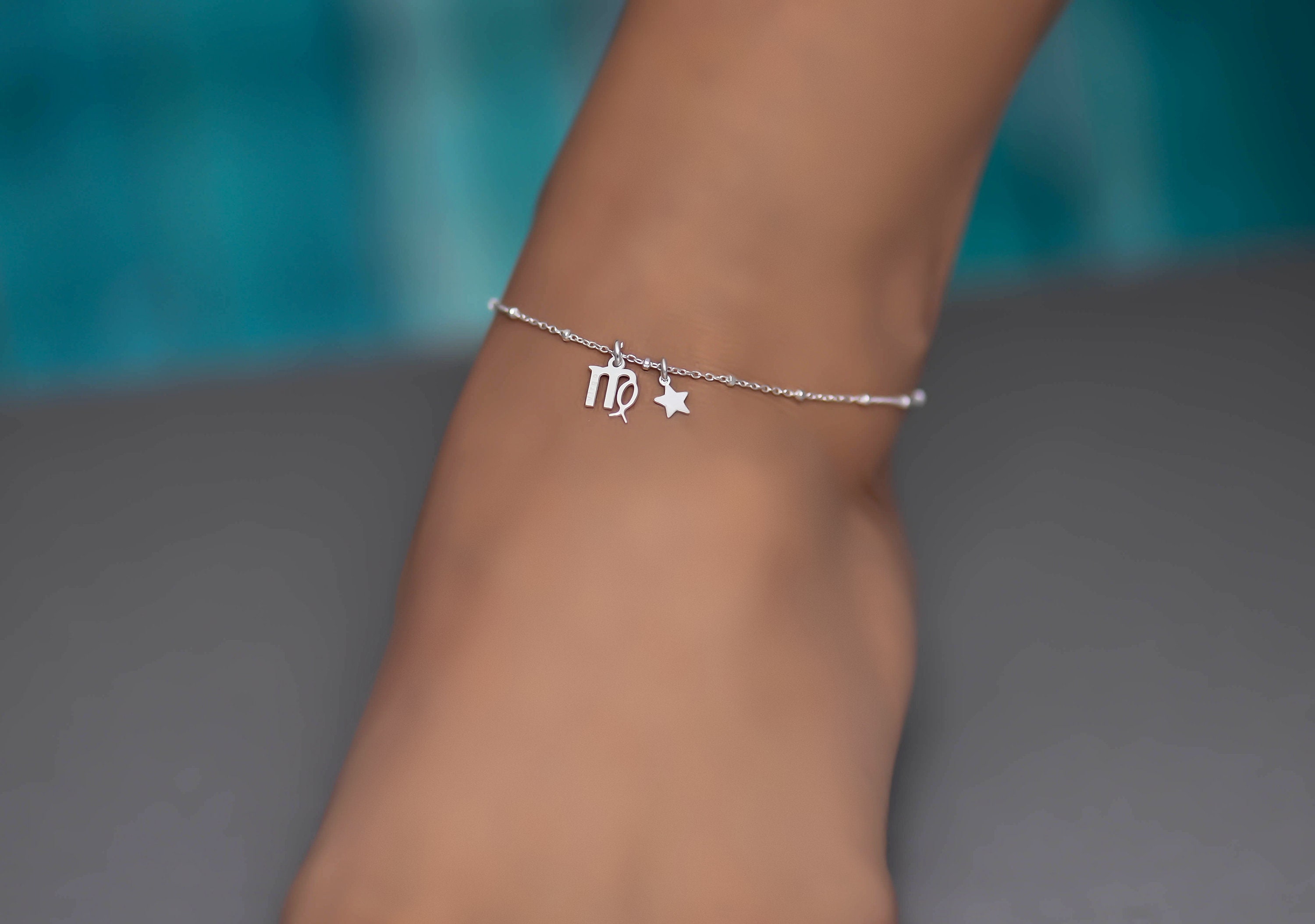 Virgo Anklet Anklet Ankle Bracelet Anklets for Women Sterling