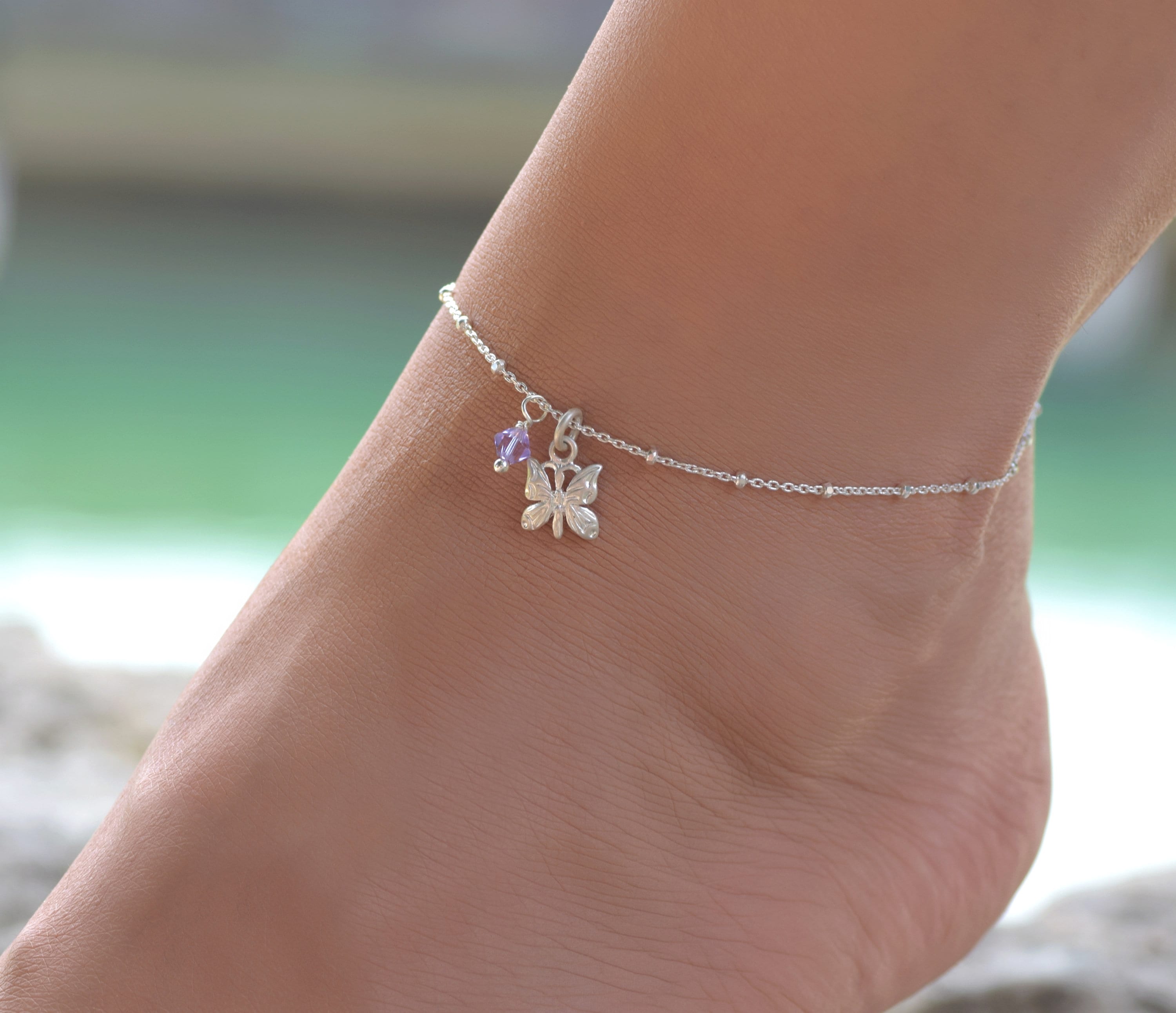 Butterfly Anklet Silver Anklets for Women Anklet Boho Etsy