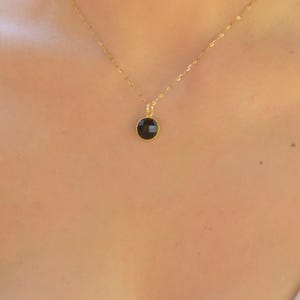 Black Onyx Necklace, Gold Necklaces for Women, Minimal Necklace, Dainty Black Stone Pendant, Natural Gemstone Necklace