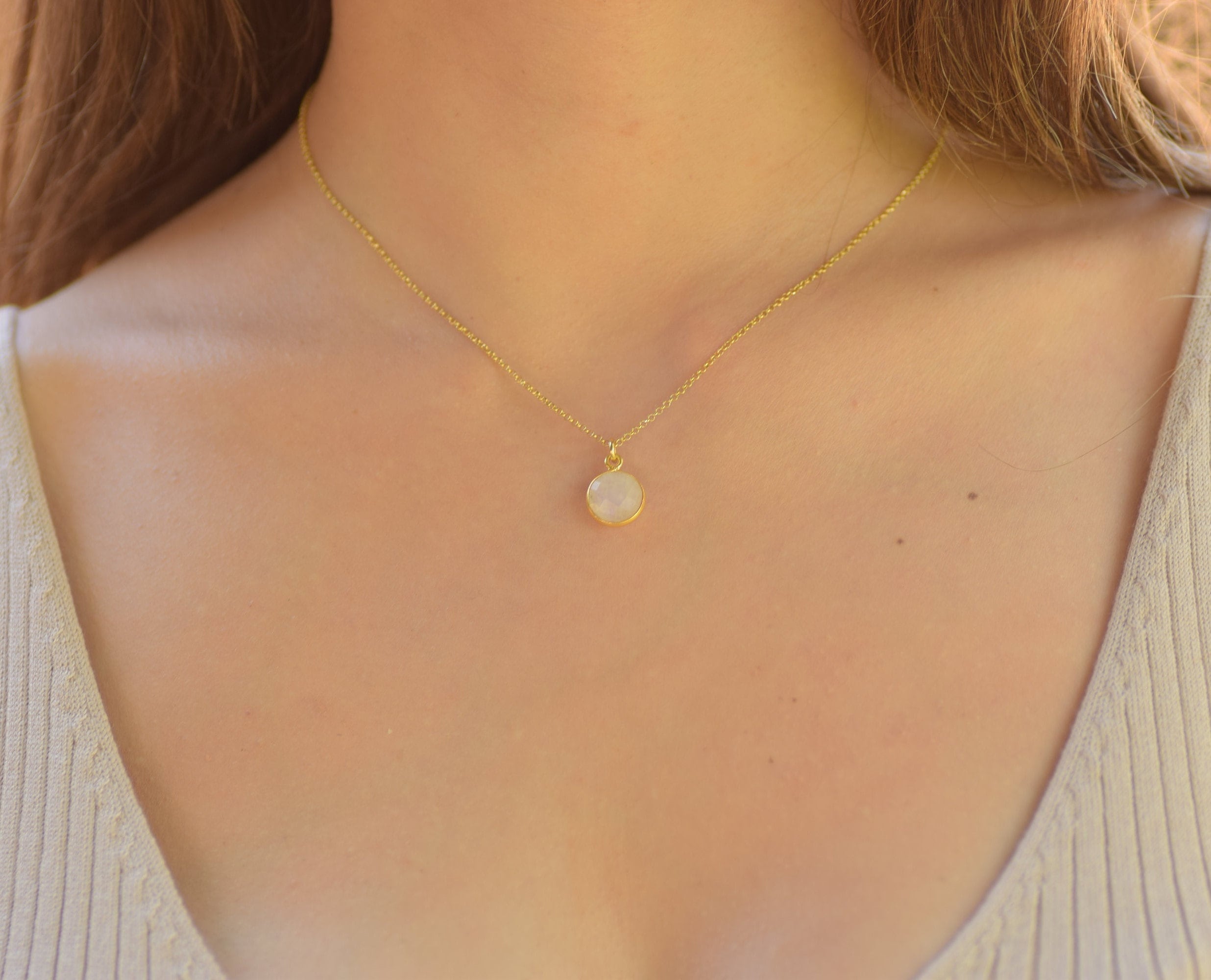 Dainty Black Onyx Necklace, Gold Necklaces for Women